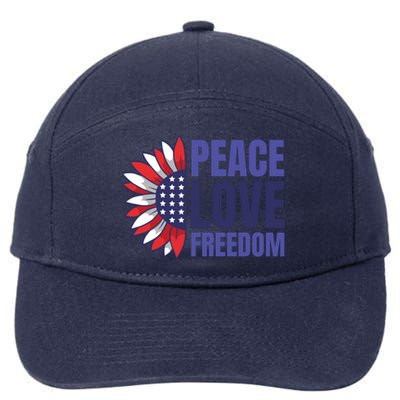 Peace Love Freedom 7-Panel Snapback Hat