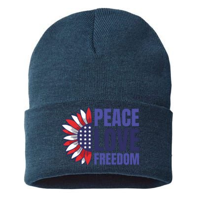 Peace Love Freedom Sustainable Knit Beanie