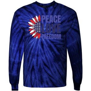 Peace Love Freedom Tie-Dye Long Sleeve Shirt