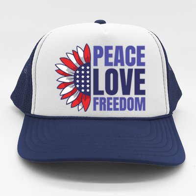 Peace Love Freedom Trucker Hat