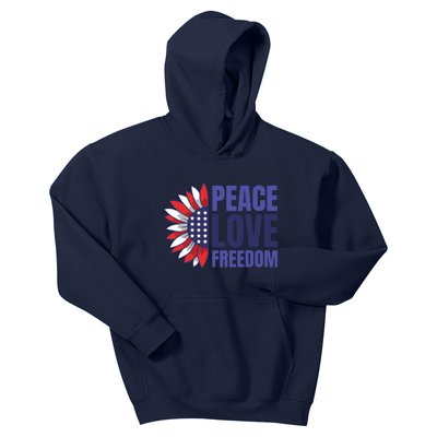 Peace Love Freedom Kids Hoodie