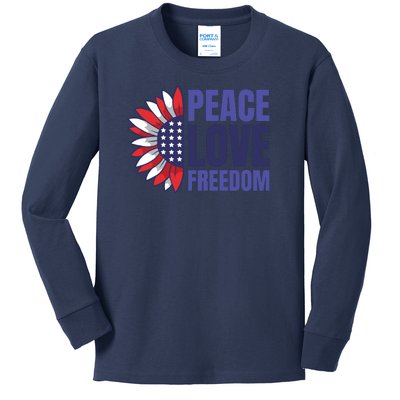 Peace Love Freedom Kids Long Sleeve Shirt