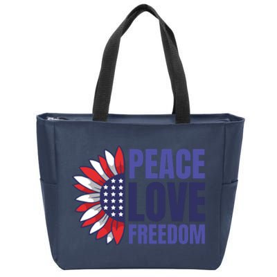 Peace Love Freedom Zip Tote Bag