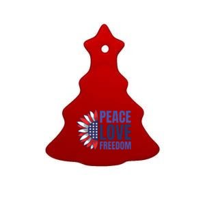 Peace Love Freedom Ceramic Tree Ornament