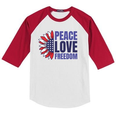 Peace Love Freedom Kids Colorblock Raglan Jersey