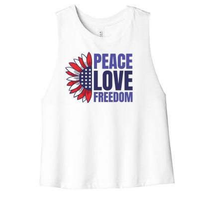 Peace Love Freedom Women's Racerback Cropped Tank