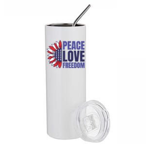 Peace Love Freedom Stainless Steel Tumbler