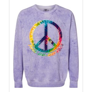 Peace Love Good Vibes Colorblast Crewneck Sweatshirt