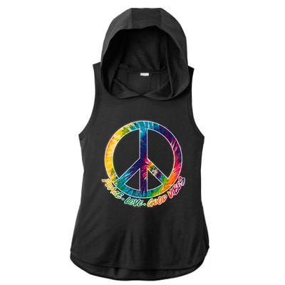 Peace Love Good Vibes Ladies PosiCharge Tri-Blend Wicking Draft Hoodie Tank