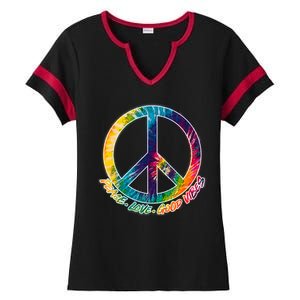 Peace Love Good Vibes Ladies Halftime Notch Neck Tee