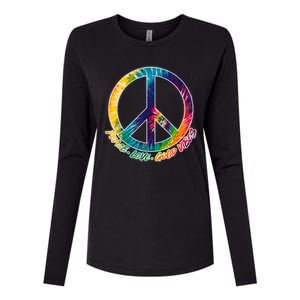 Peace Love Good Vibes Womens Cotton Relaxed Long Sleeve T-Shirt