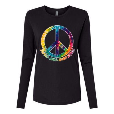 Peace Love Good Vibes Womens Cotton Relaxed Long Sleeve T-Shirt