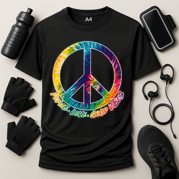 Peace Love Good Vibes Cooling Performance Crew T-Shirt