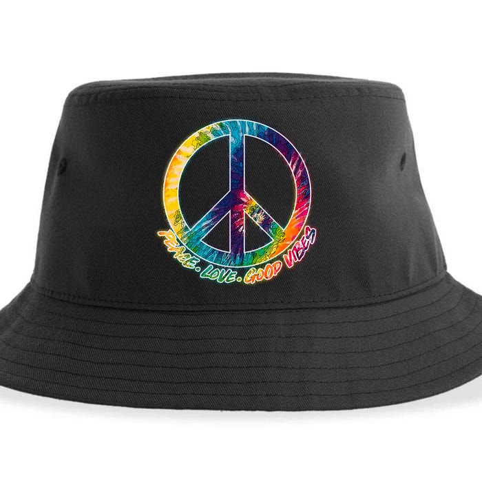 Peace Love Good Vibes Sustainable Bucket Hat