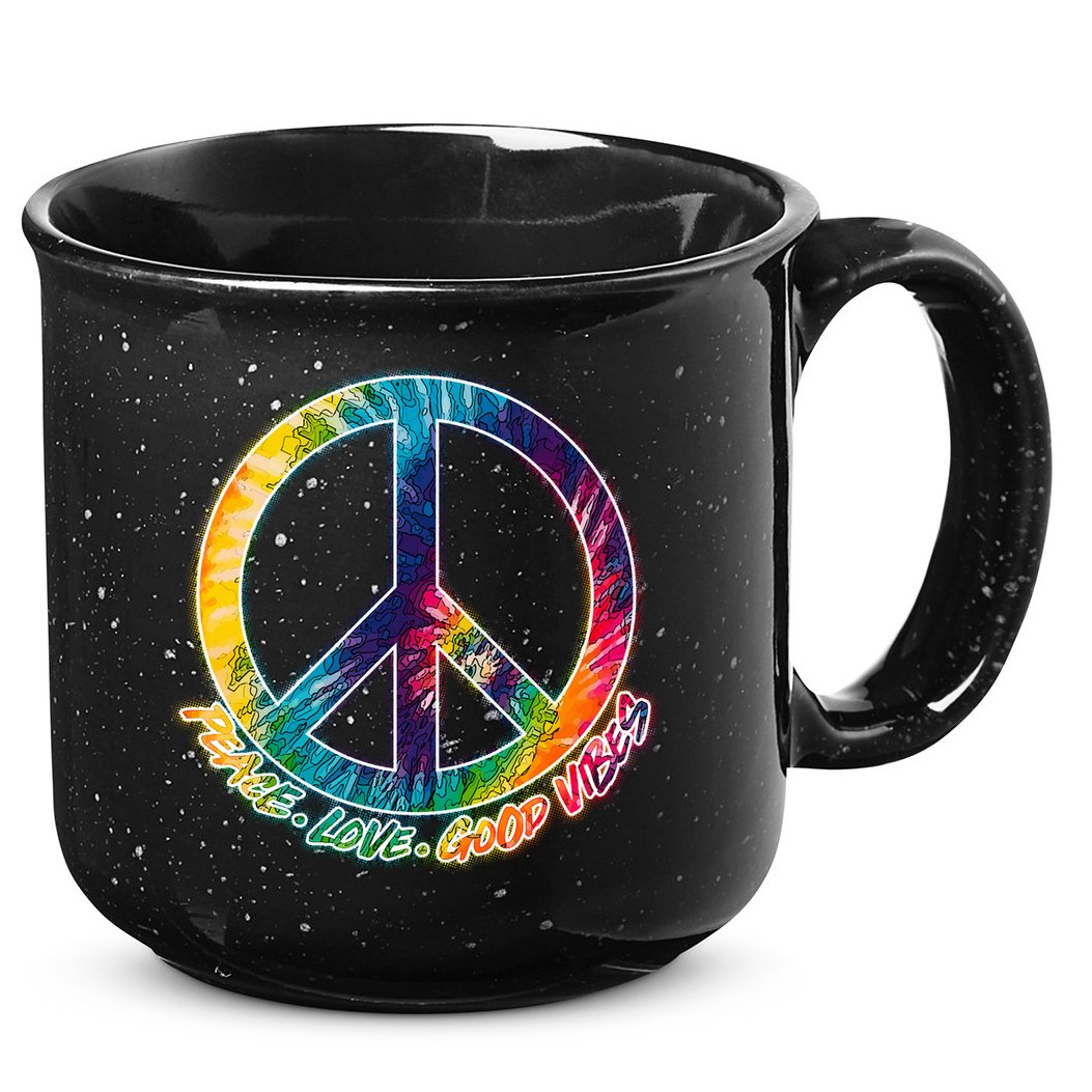 Peace Love Good Vibes 15oz Campfire Ceramic Mug