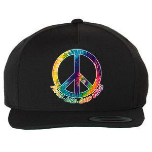 Peace Love Good Vibes Wool Snapback Cap