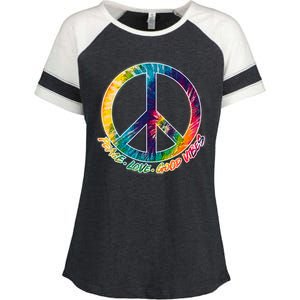 Peace Love Good Vibes Enza Ladies Jersey Colorblock Tee