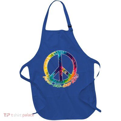 Peace Love Good Vibes Full-Length Apron With Pockets
