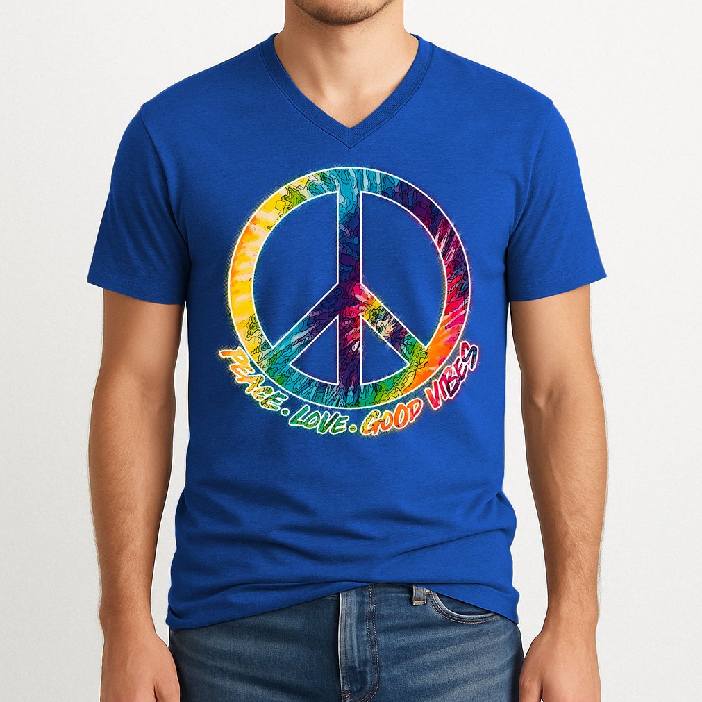Peace Love Good Vibes V-Neck T-Shirt