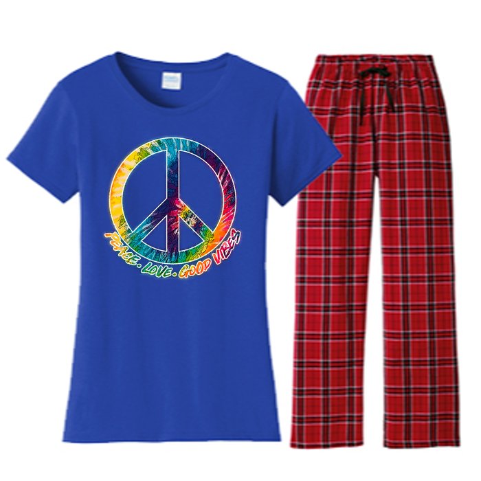 Peace Love Good Vibes Women's Flannel Pajama Set