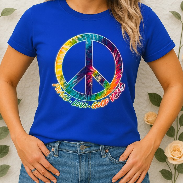 Peace Love Good Vibes Womens T-Shirt