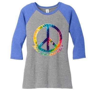 Peace Love Good Vibes Women's Tri-Blend 3/4-Sleeve Raglan Shirt