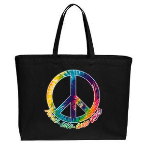 Peace Love Good Vibes Cotton Canvas Jumbo Tote