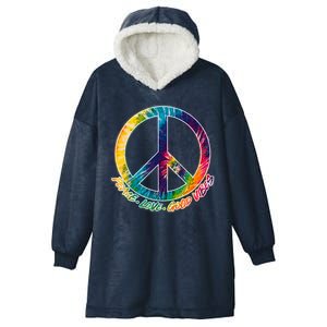 Peace Love Good Vibes Hooded Wearable Blanket