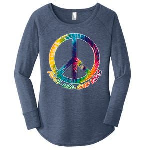 Peace Love Good Vibes Women's Perfect Tri Tunic Long Sleeve Shirt