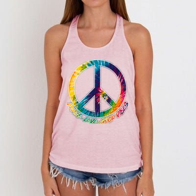 Peace Love Good Vibes Women's Knotted Racerback Tank