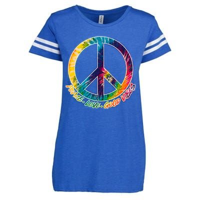 Peace Love Good Vibes Enza Ladies Jersey Football T-Shirt