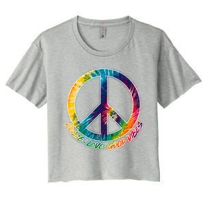 Peace Love Good Vibes Women's Crop Top Tee