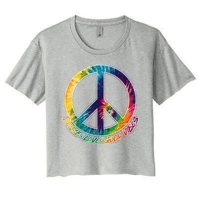 Peace Love Good Vibes Women's Crop Top Tee