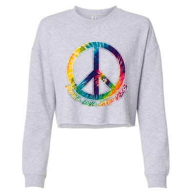 Peace Love Good Vibes Cropped Pullover Crew