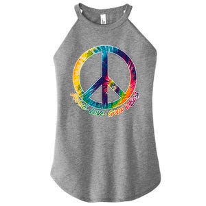 Peace Love Good Vibes Women's Perfect Tri Rocker Tank