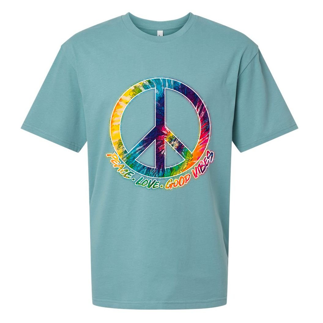 Peace Love Good Vibes Sueded Cloud Jersey T-Shirt