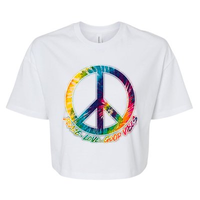 Peace Love Good Vibes Bella+Canvas Jersey Crop Tee