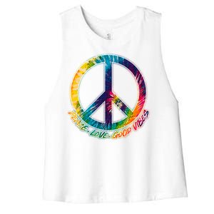 Peace Love Good Vibes Women's Racerback Cropped Tank