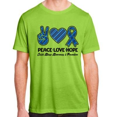 Peace Love Hope Child Abuse Awareness and Prevention Adult ChromaSoft Performance T-Shirt