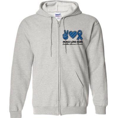 Peace Love Hope Child Abuse Awareness and Prevention Full Zip Hoodie