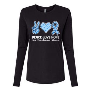 Peace Love Hope Child Abuse Awareness and Prevention Womens Cotton Relaxed Long Sleeve T-Shirt