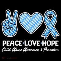 Peace Love Hope Child Abuse Awareness and Prevention 7-Panel Snapback Hat