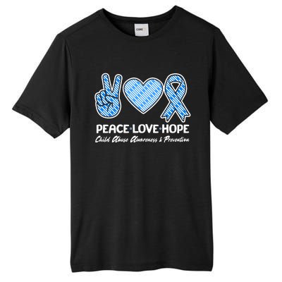 Peace Love Hope Child Abuse Awareness and Prevention Tall Fusion ChromaSoft Performance T-Shirt