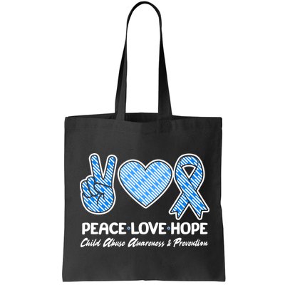 Peace Love Hope Child Abuse Awareness and Prevention Bag