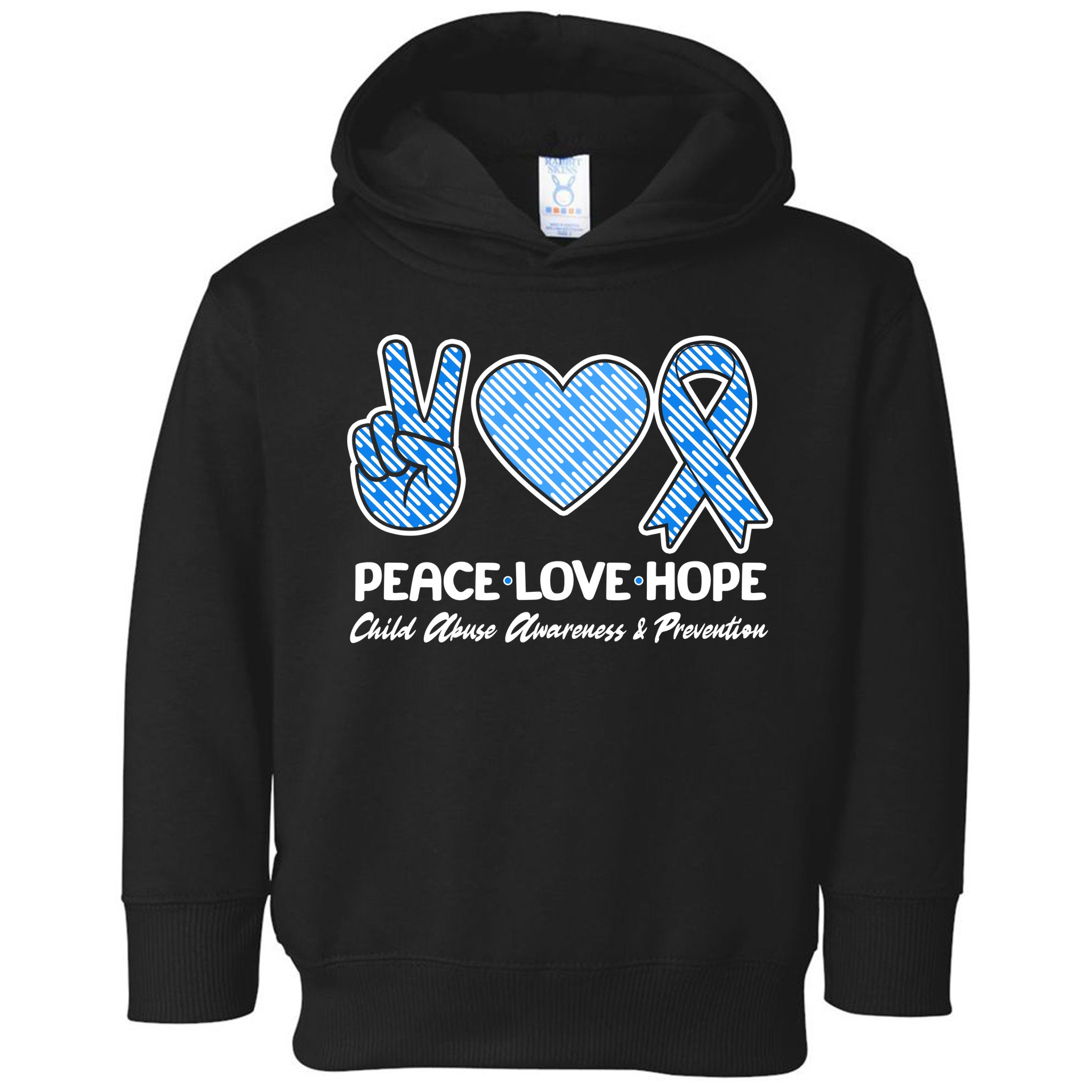 Peace Love Hope Child Abuse Awareness and Prevention Toddler Hoodie