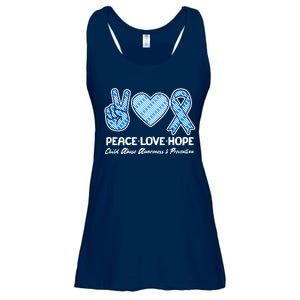 Peace Love Hope Child Abuse Awareness and Prevention Ladies Essential Flowy Tank