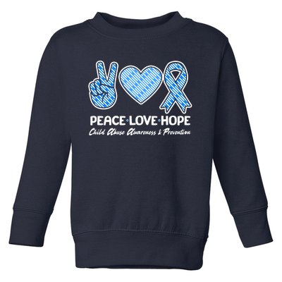 Peace Love Hope Child Abuse Awareness and Prevention Toddler Sweatshirt