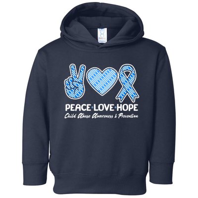 Peace Love Hope Child Abuse Awareness and Prevention Toddler Hoodie