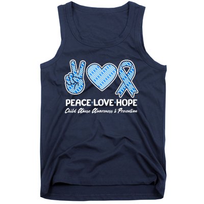 Peace Love Hope Child Abuse Awareness and Prevention Tank Top