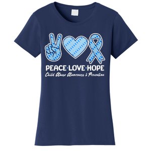 Peace Love Hope Child Abuse Awareness and Prevention Women's T-Shirt